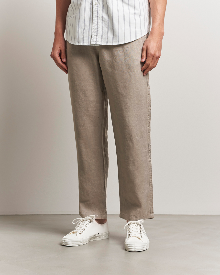 Samsøe Samsøe Jabari Linen Drawstring Trousers Greige