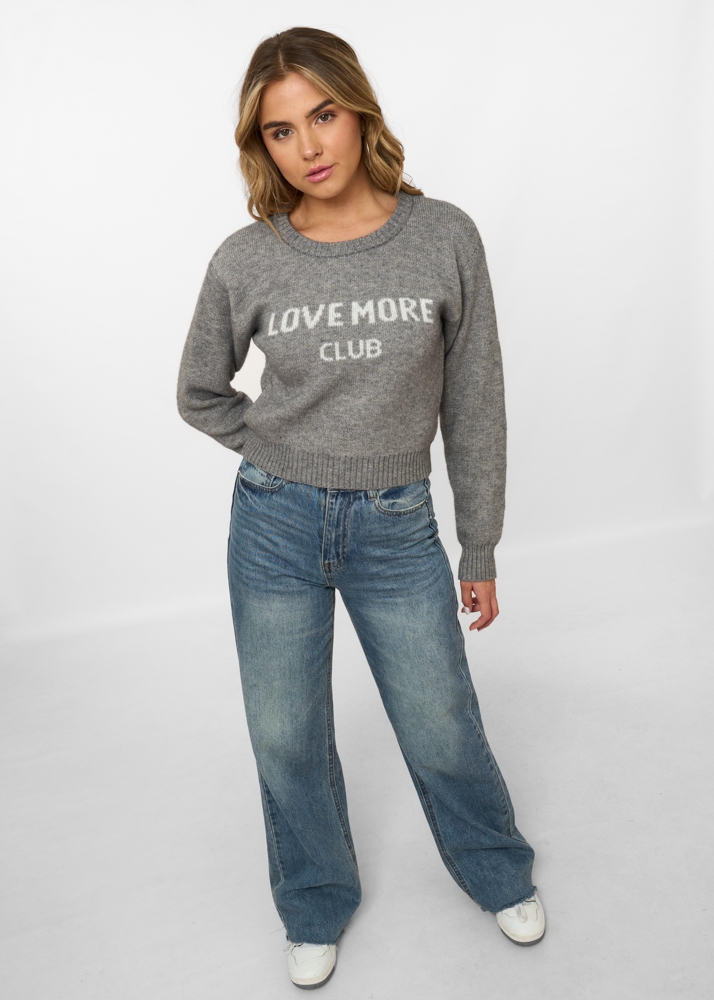 Love more trui grijs
