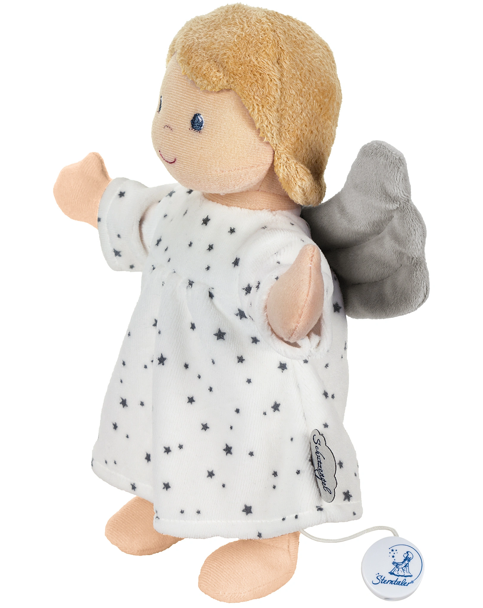 Spieluhr SCHUTZENGEL STERNCHEN (27 cm) in ecru