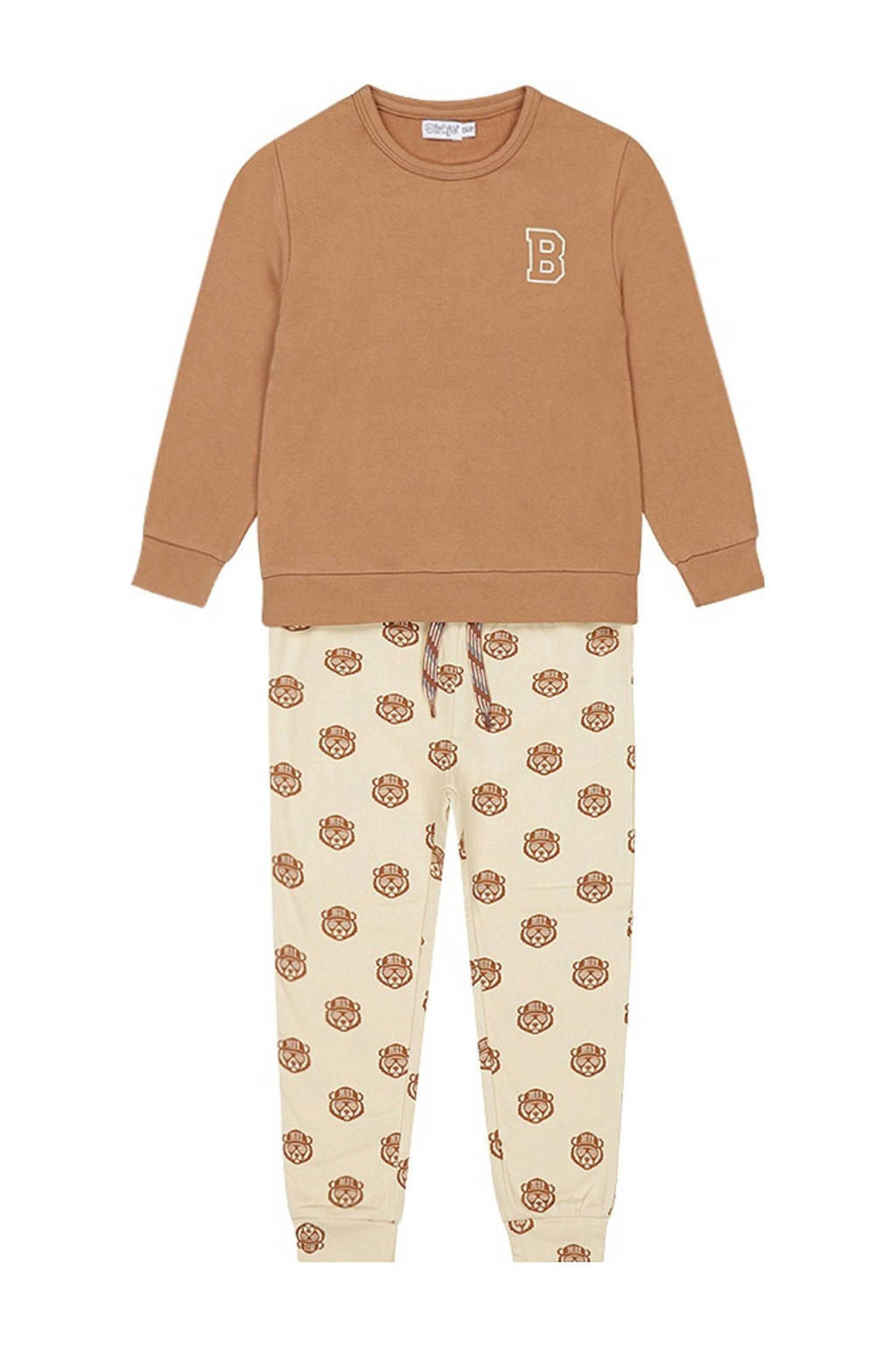 Dirkje pyjama beige/bruin