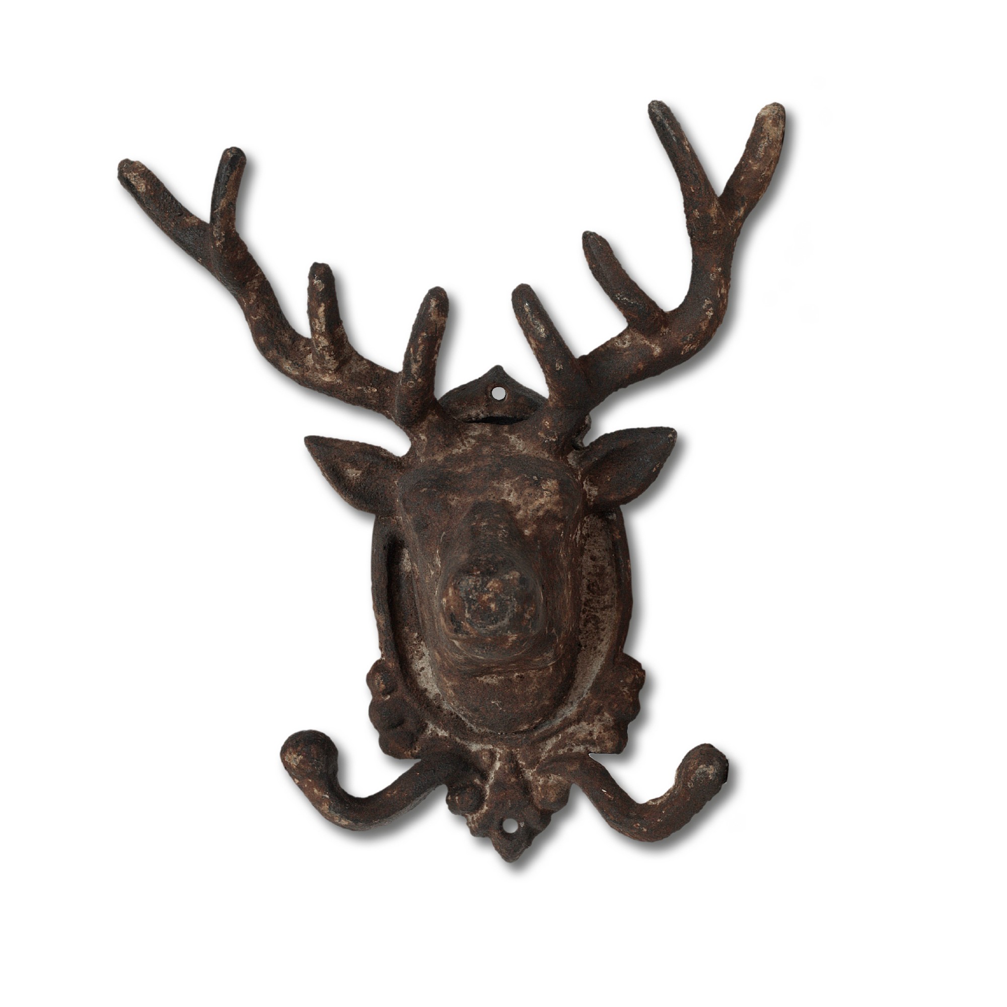 Wandhaken 'Hirsch' aus Gusseisen, B 21,5 cm, H 25 cm, L 9,5 cm von fischer's lagerhaus