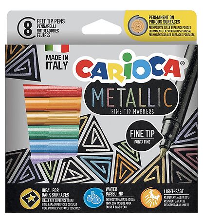 Carioca Tuschen - 8 st. - Metallic