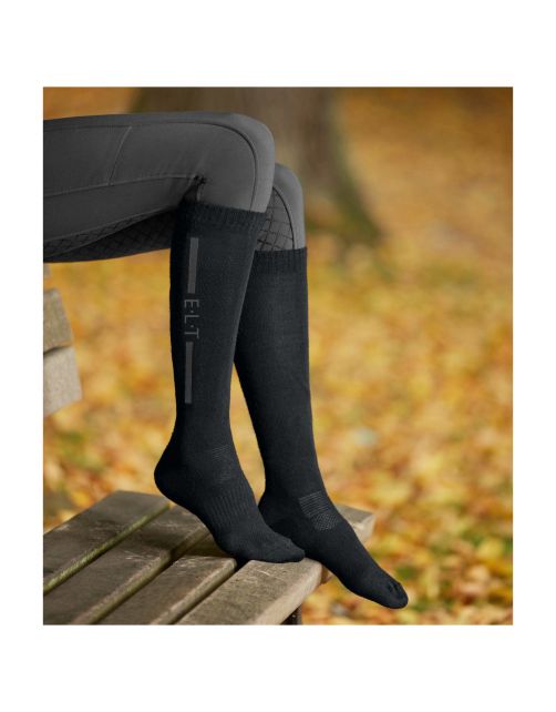 Elt Paardrijsokken Merino Zwart - Ruiteraccessoires