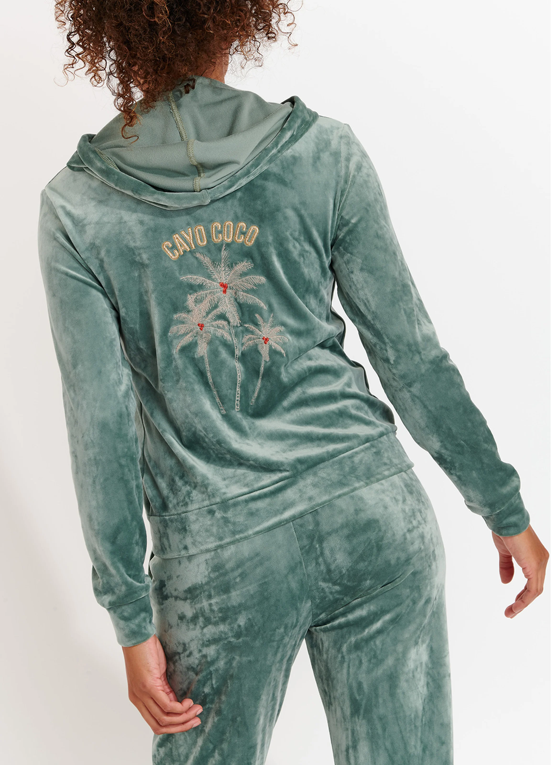 FRESCO SEALAKE - Gilet à capuche droit en velours | Vert