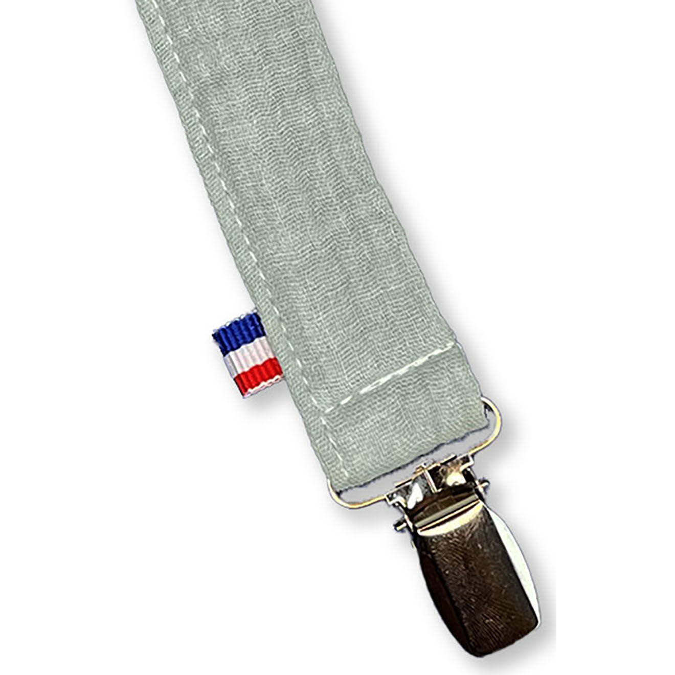 Papate Attache Tétine en Coton Bio Teddy verte - 17x2 cm