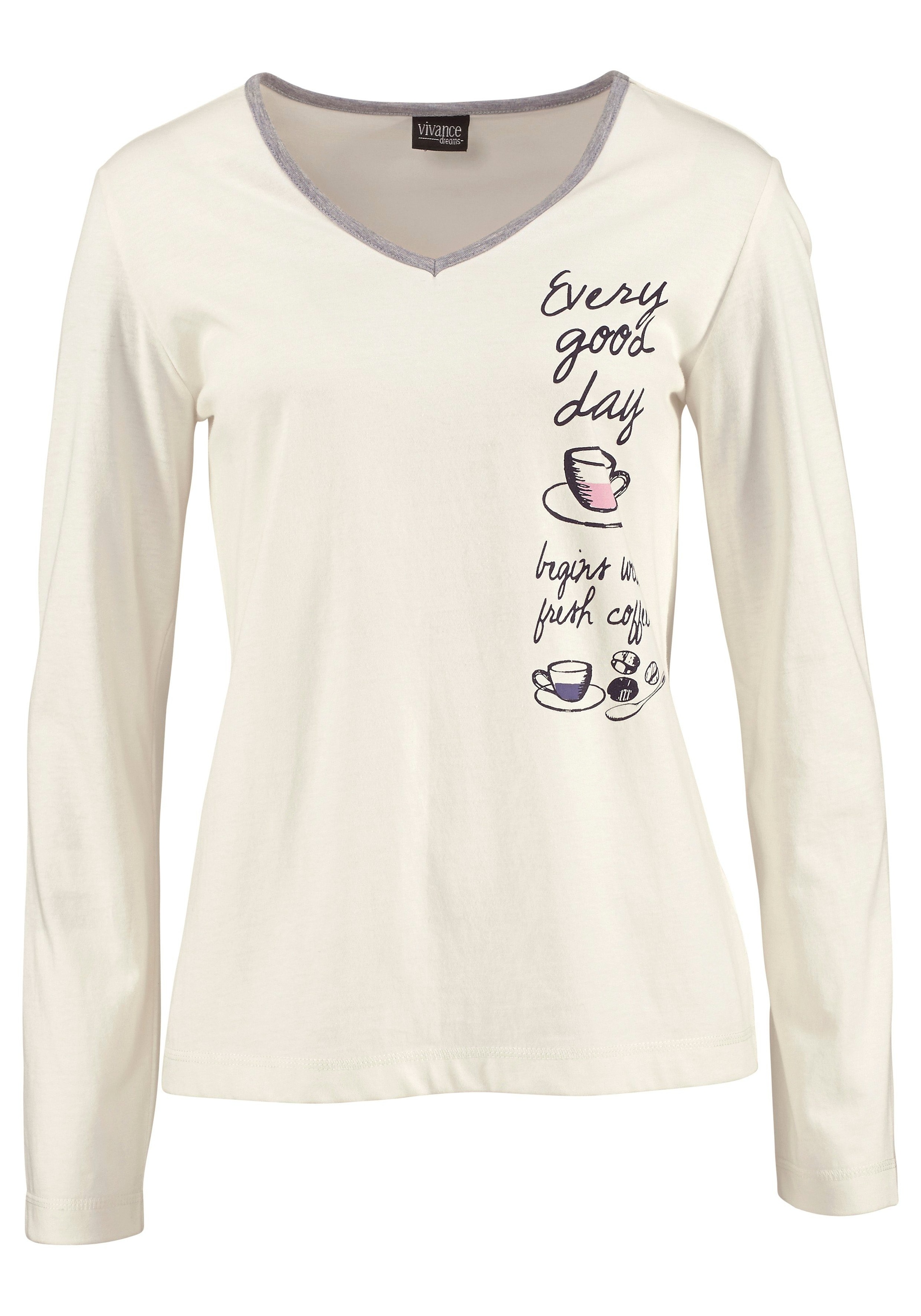 Vivance Dreams Pyjama 2 Stück, 4 Stk. tlg., mit seitlichem Print