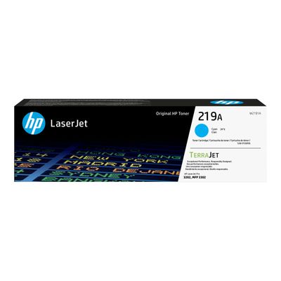 HP 219A - Cyan - original - LaserJet - cartouche de toner (W2191A) - pour P/N: 499Q6F#BAZ, 499Q7F#BAZ, 499Q8F#ABF, 499Q8F#BAZ, 499R0F#ABZ, 499R0F#BAZ, 8D7L0A#BAZ