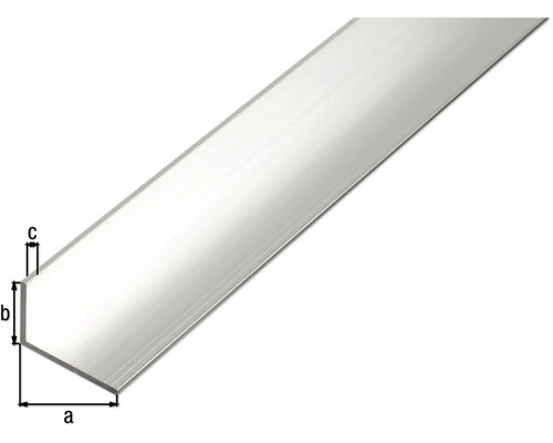 Aluminium hoekprofiel, natuurlijke afwerking, 50x30x3 mm, 1 m