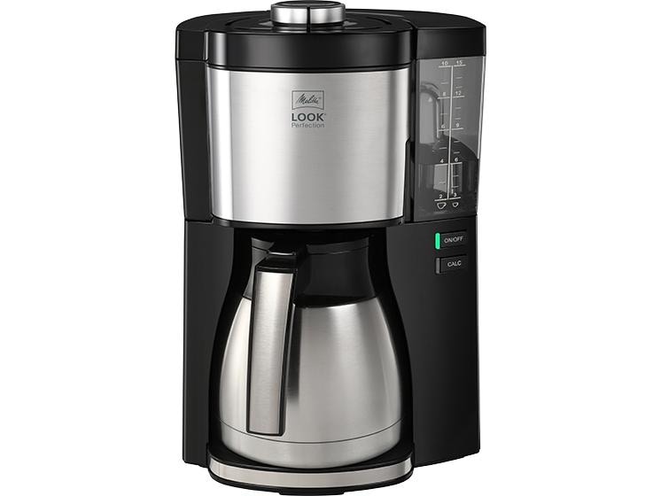 Melitta Filterkaffeemaschine Look Therm Perfection Schwarz Kannendeckel mit komfortabler Easy Click Funktion