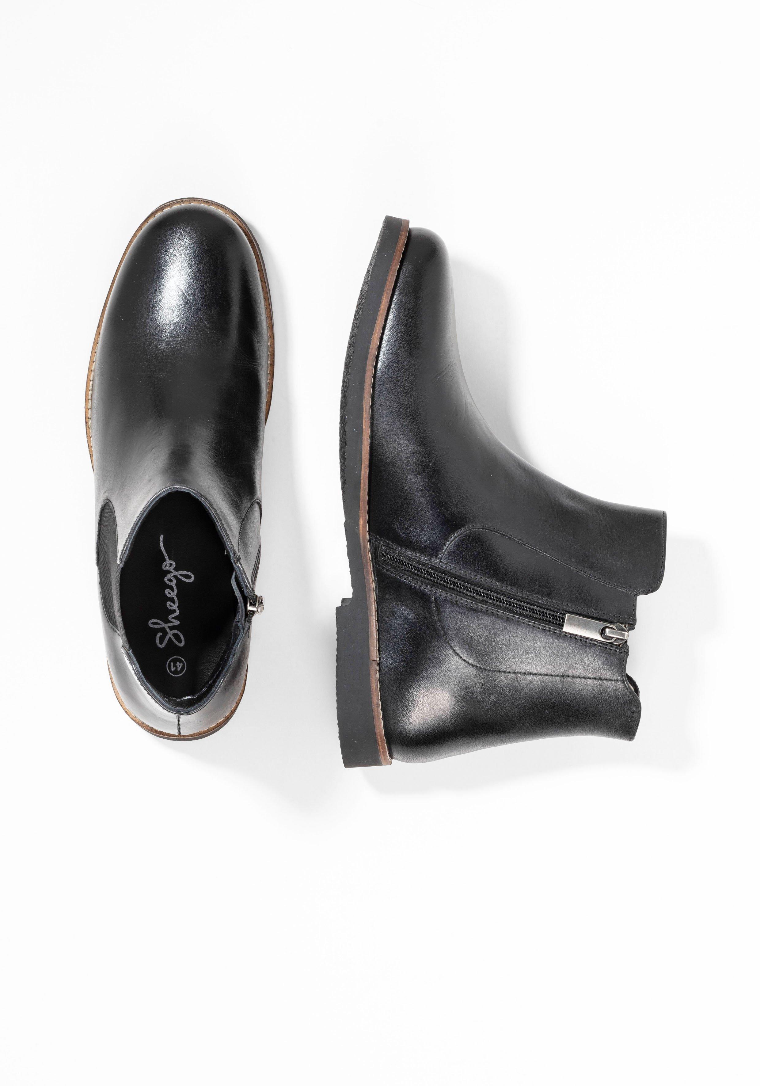 Stiefelette aus Leder mit Stretch-Einsatz