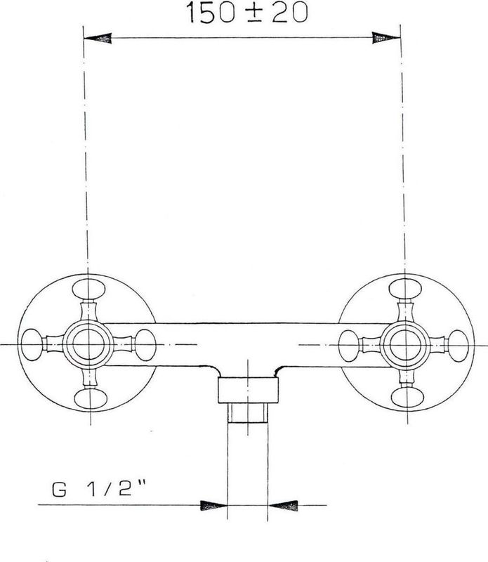 Sapho - Antea - Douchekraan - Chroom/Goud - 2-knop Mengkraan