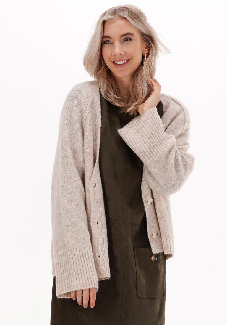 SUMMUM beige summum vest cardigan soft wool elastane knit