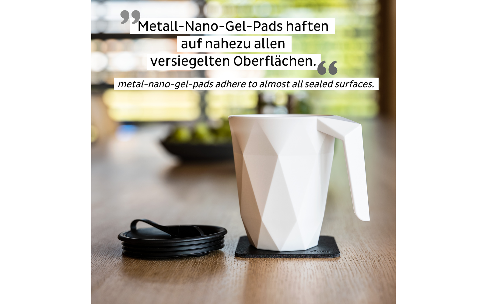 silwy® Magnet Kaffeebecher mit Metall-Nano-Gel-Pad und Deckel (0,3 l)
