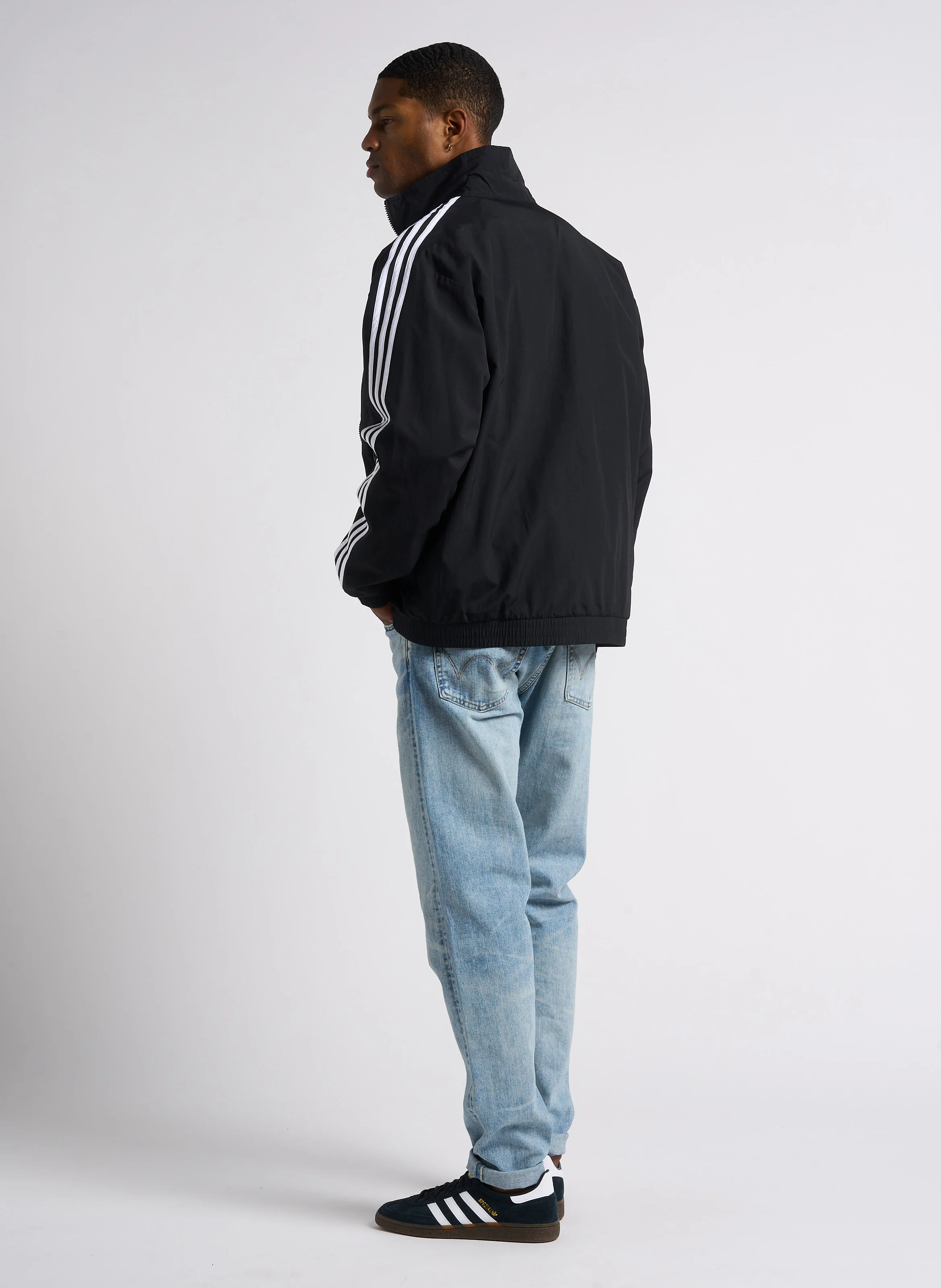 Sweat col rond en molleton doux| Noir