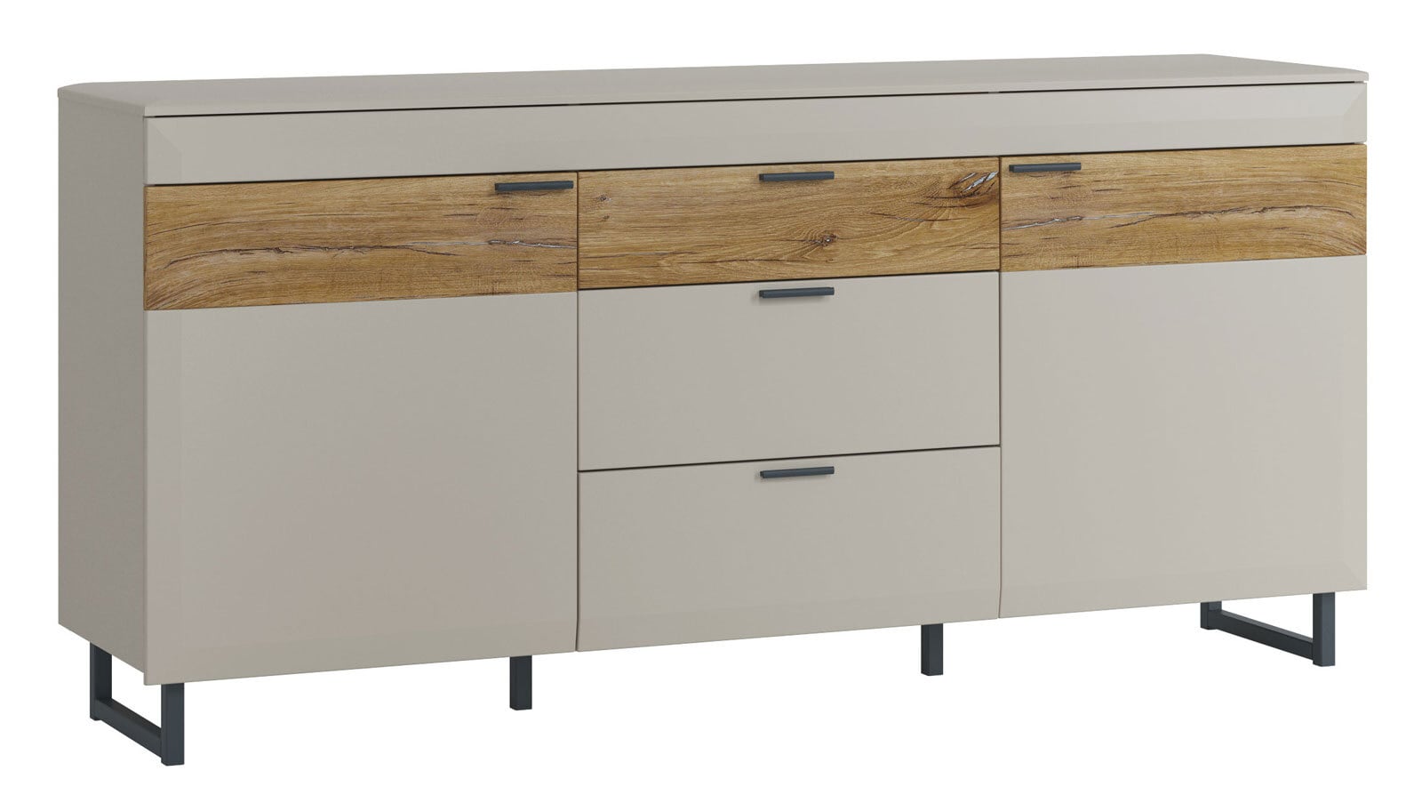 Sideboard Romy Kieselgrau/Braun