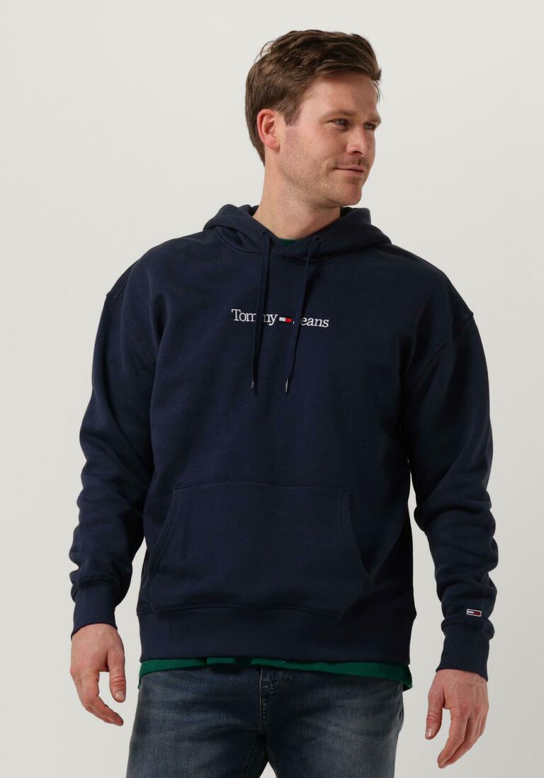 TOMMY JEANS donkerblauwe tommy jeans sweater tjm reg linear hoodie