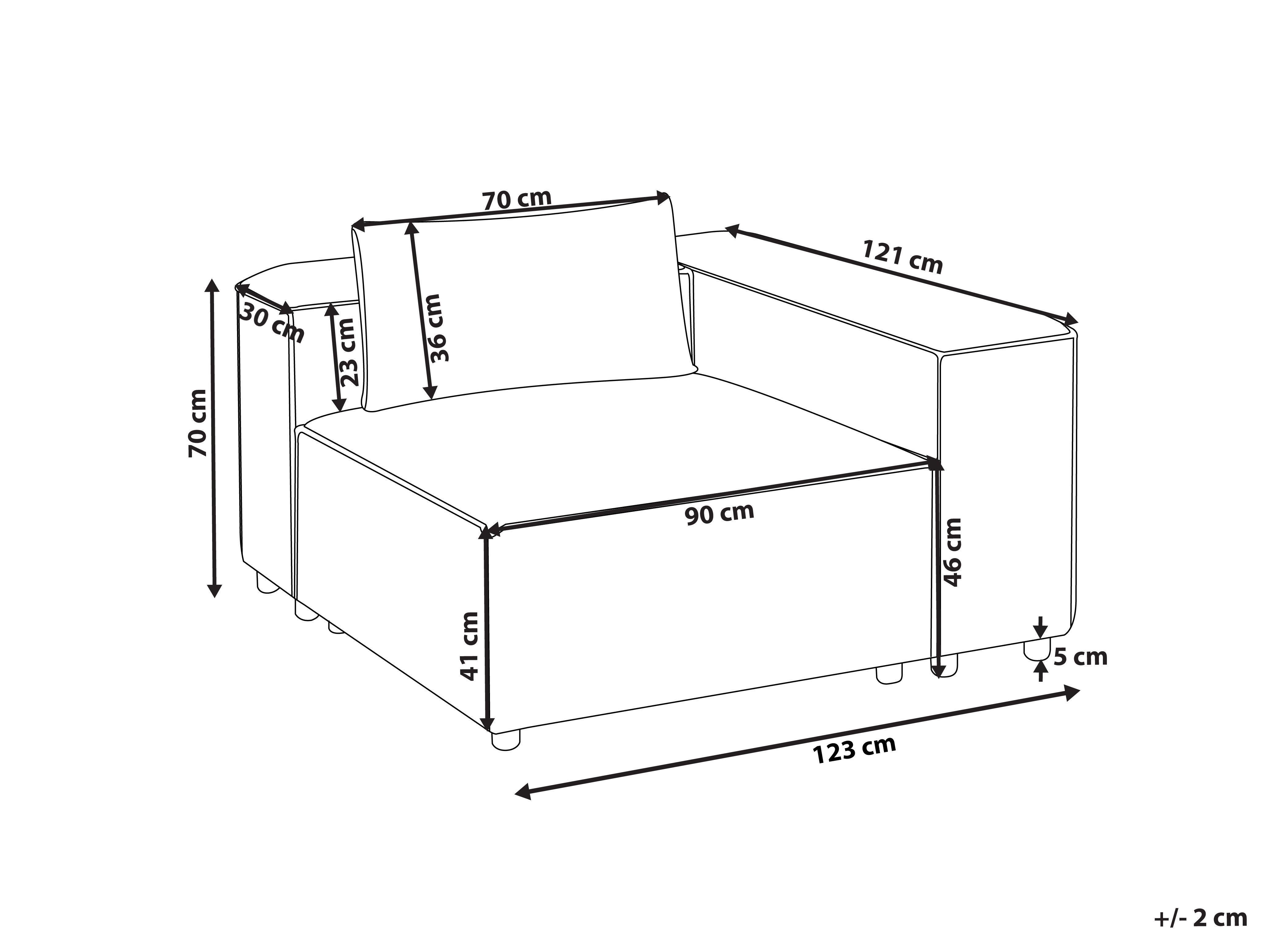 Hoekmodule BRANDE Stof Lichtbruin symmetrisch