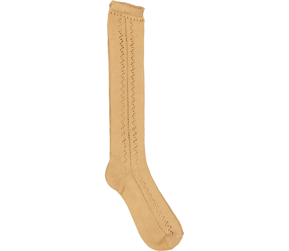 Knee Socks Pointelle, Strømper - Cumin