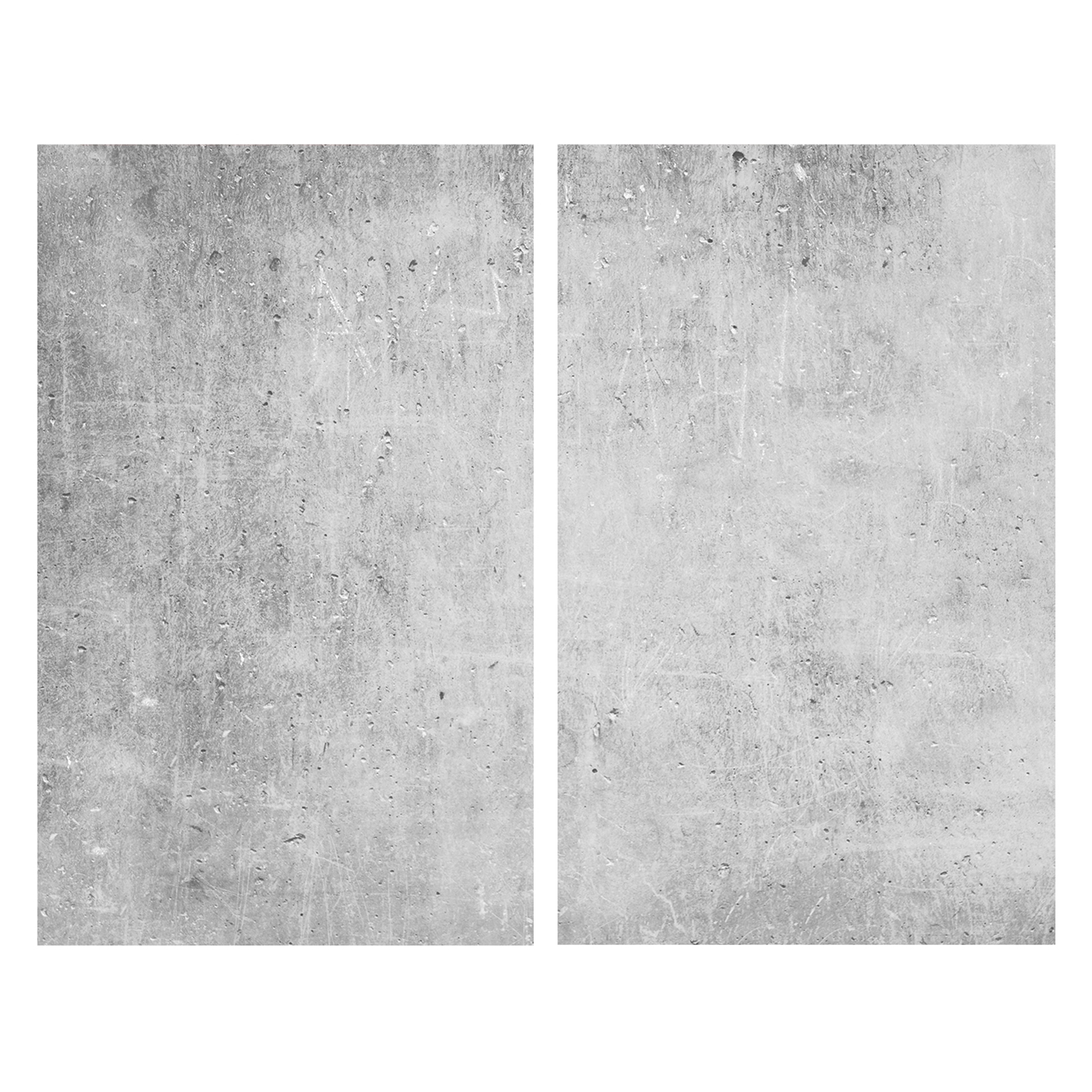 2er-Set Glasabdeckplatten - grau - Beton