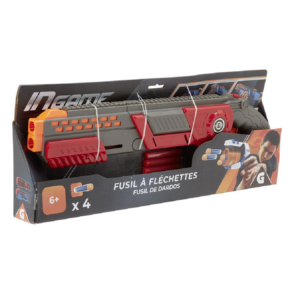 Fusil + 4 fléchettes en mousse