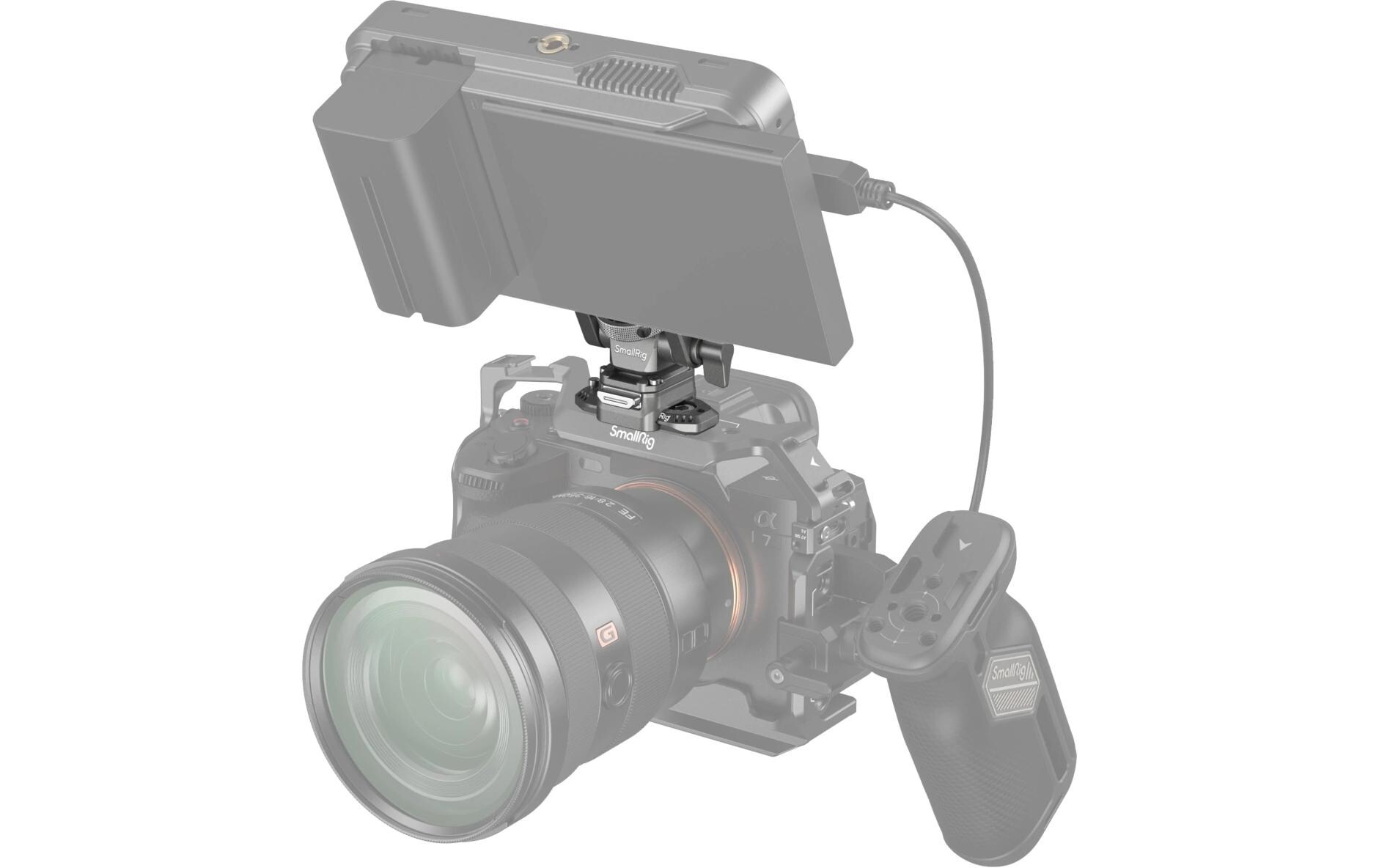 HawkLock H21 Schnellverschluss-Monitorhalterung NATO-KlemmeBefestigung am Kamerakäfig oder Rig über eine NATO-Klemme für Monitorhalterung