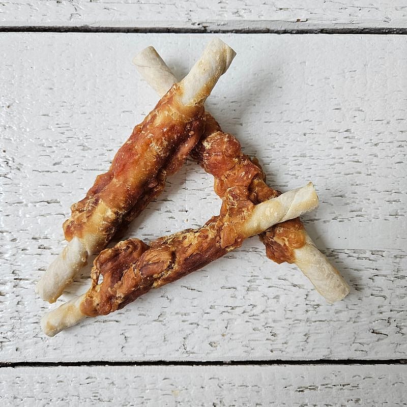 Rawhide Rolls met Kip 17 cm Snack Dierapotheker.nl 3 stuks