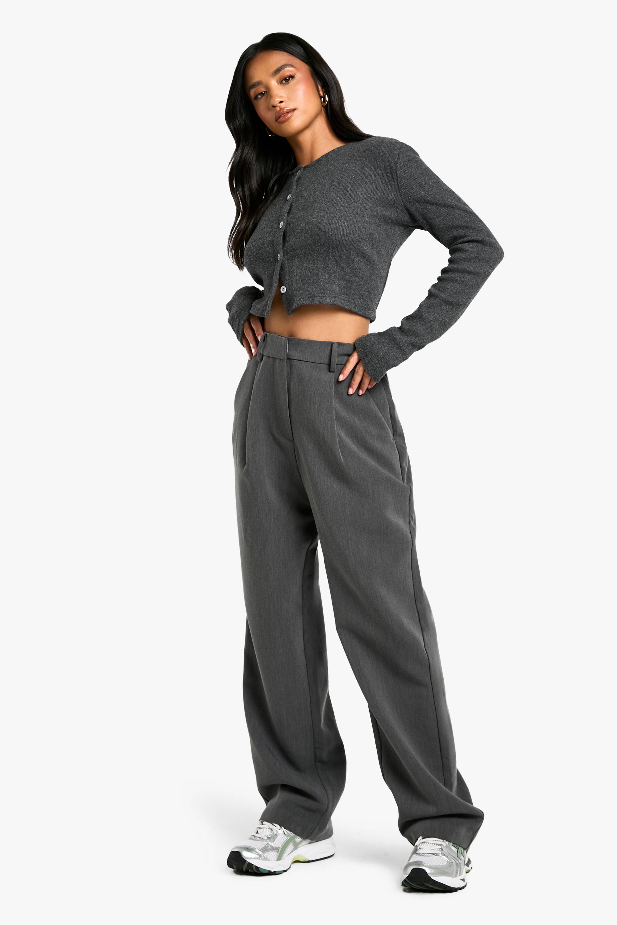 boohoo Pantalon Droit Tailleur Coupe Petite