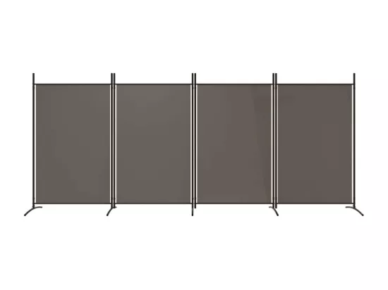 Cloison de séparation 4 panneaux Anthracite 346x180 cm Tissu