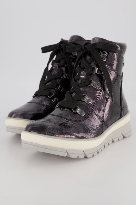Boots, Jana Shoes, Lederoptik, Bergsteiger-Look, Weite H