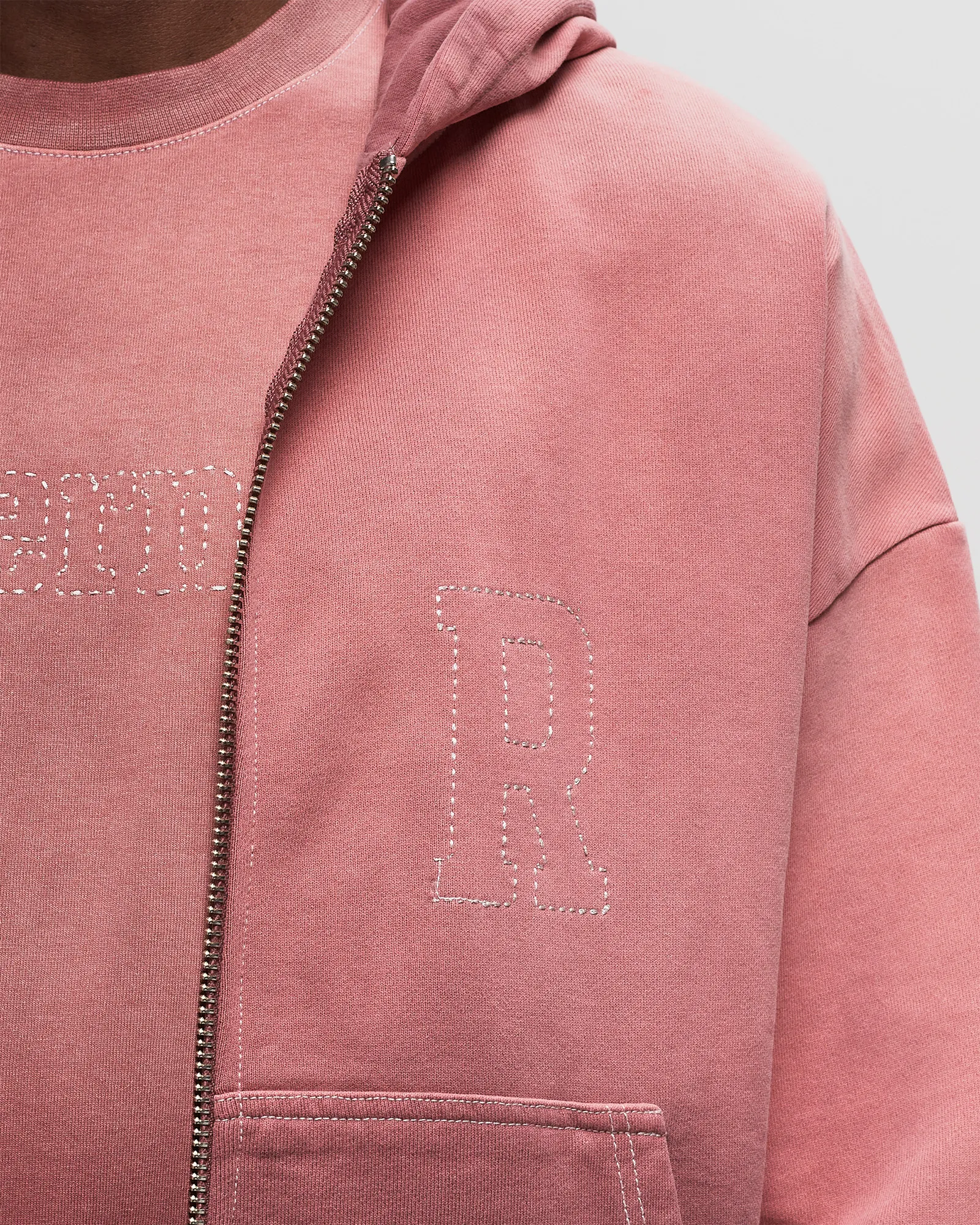 Reternity CONTRAST STITCH ZIP HOODIE