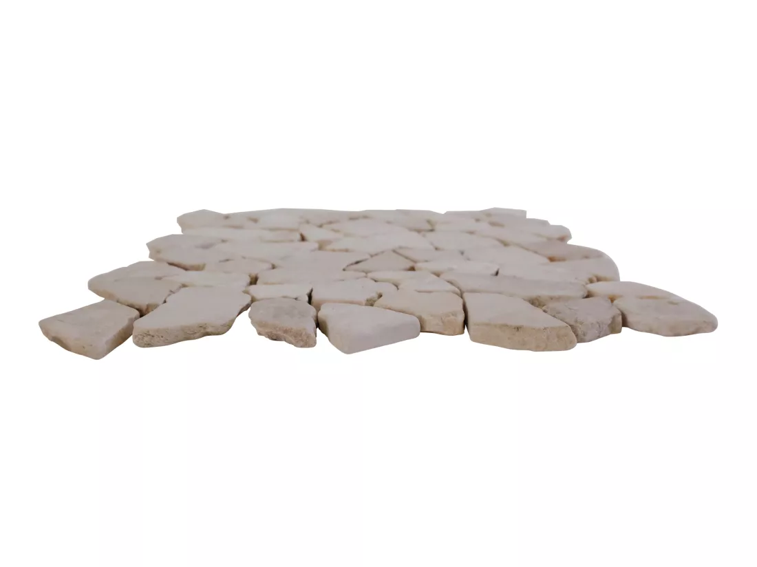 Mosaïque sol et mur en marbre crème - pack de 1m² (11 dalles de 30x30 cm) - POESY