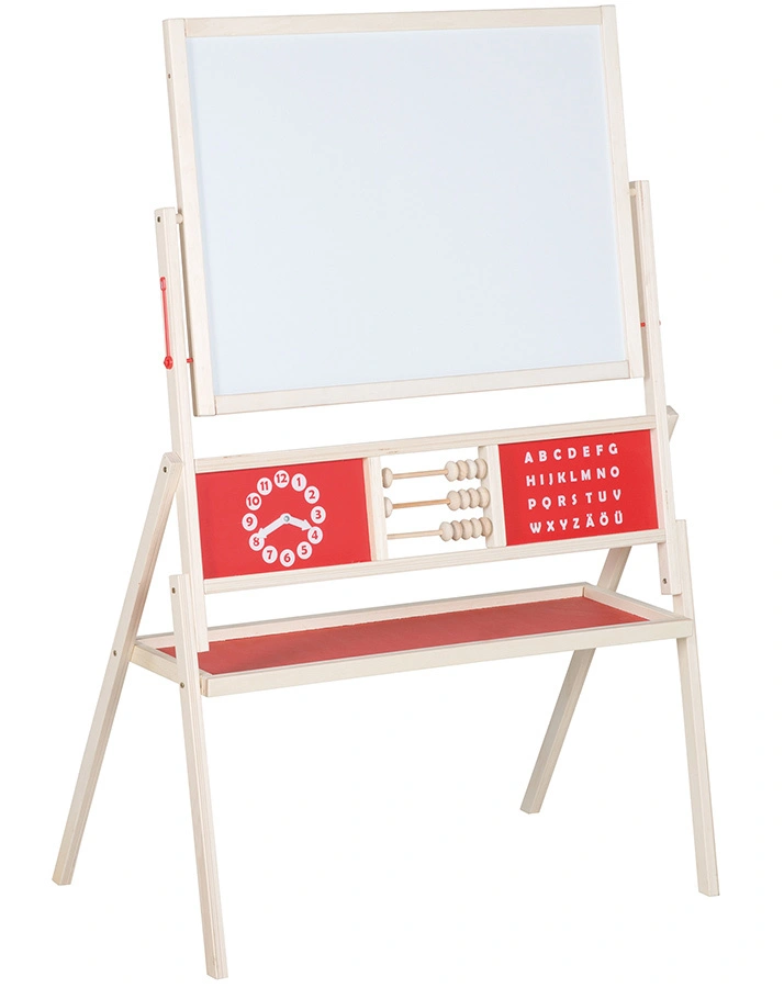 Standtafel mit Rechenschieber natur/rot