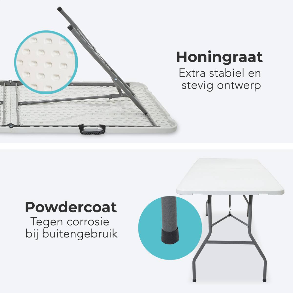 LifeGoods 180x70 cm Inklapbare tafel - White