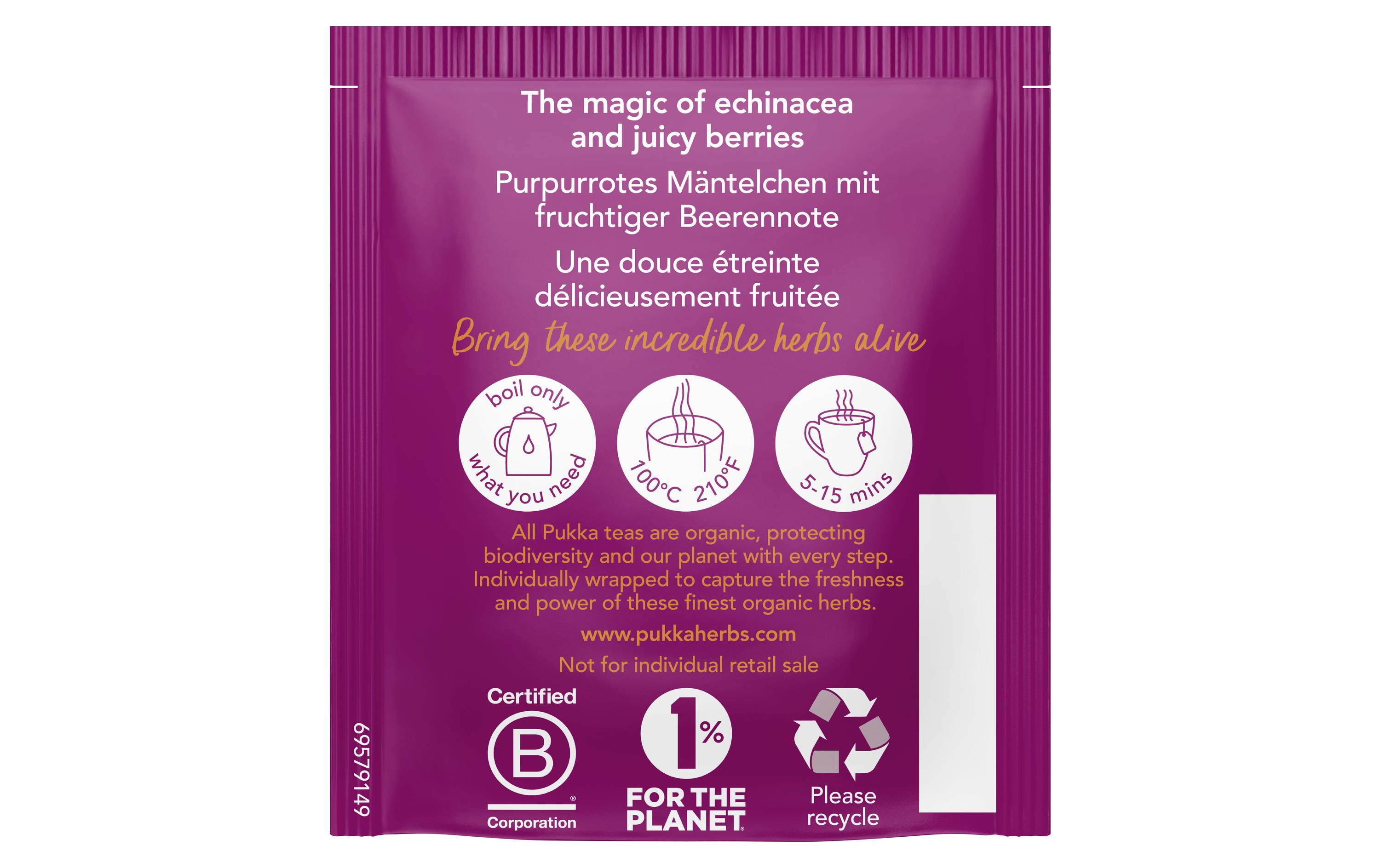 Teebeutel Holunderbeere & Echinacea 20 StückBeeren Teemischung