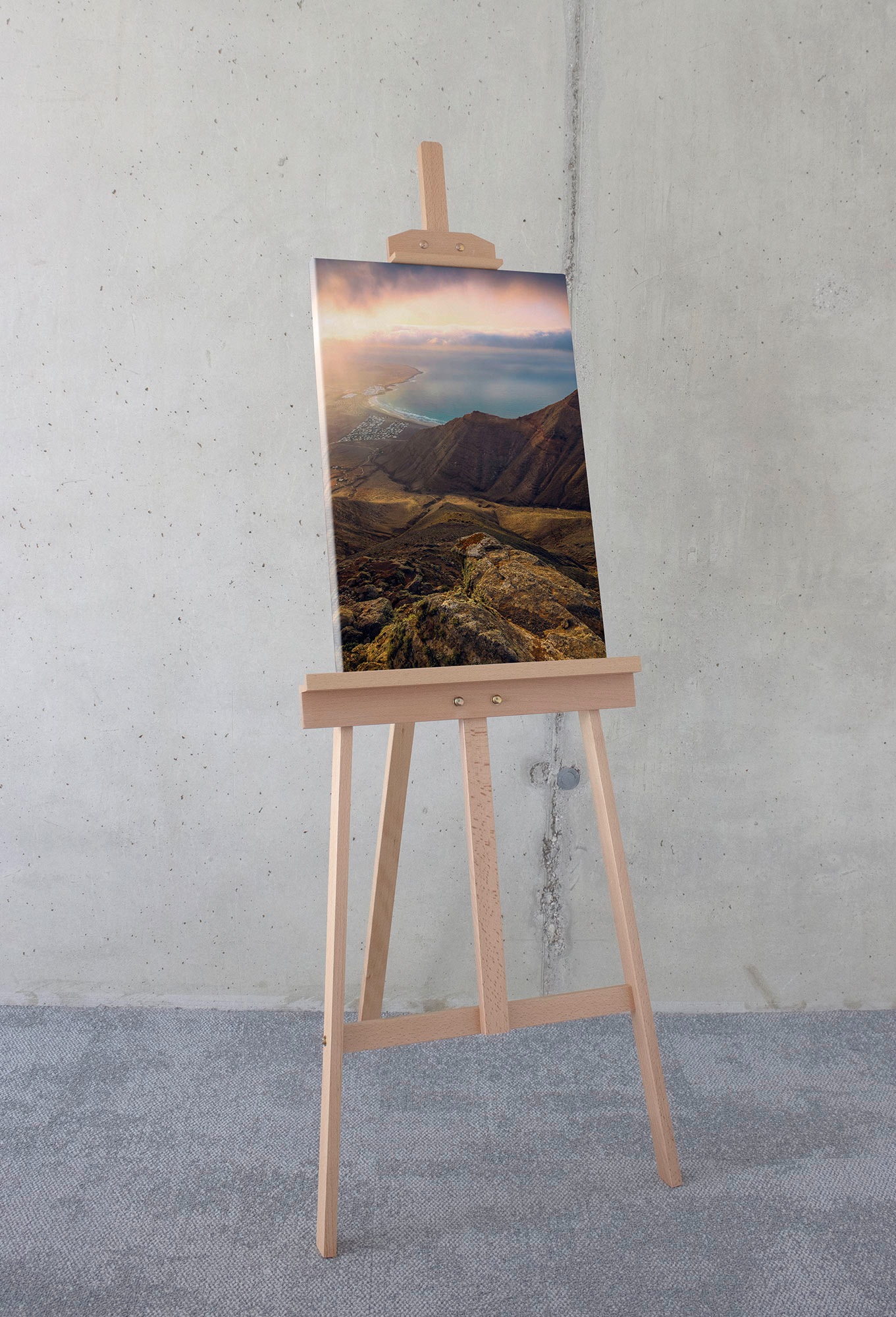 Komar Leinwandbild »Cliffs of Famara - Grösse 40 x 60 cm« Baum | Berge | Blumen | Blätter | Foto | Jahreszeiten | Landschaft | Meer | Natur | Palmen | Strand Packung, 1 Stk. tlg. Keilrahmenbild mi Echtholzrahmen