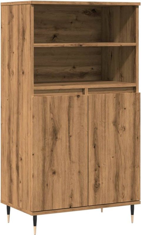 vidaXL - Hoge Kast - Eikenkleurig - Bewerkt Hout - 60x36x110 cm
