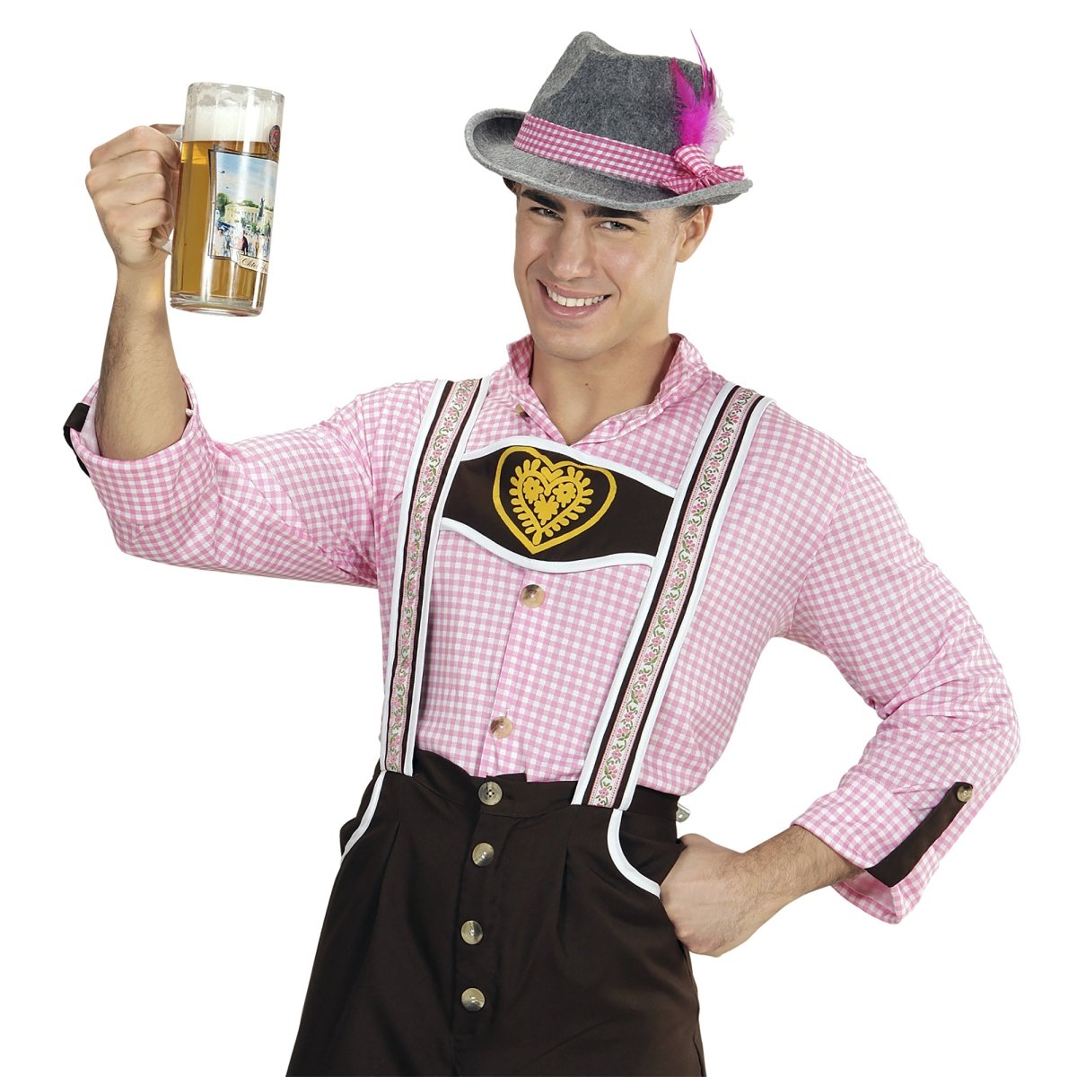 Oktoberfest Hoed Tiroler Met Roze Veren