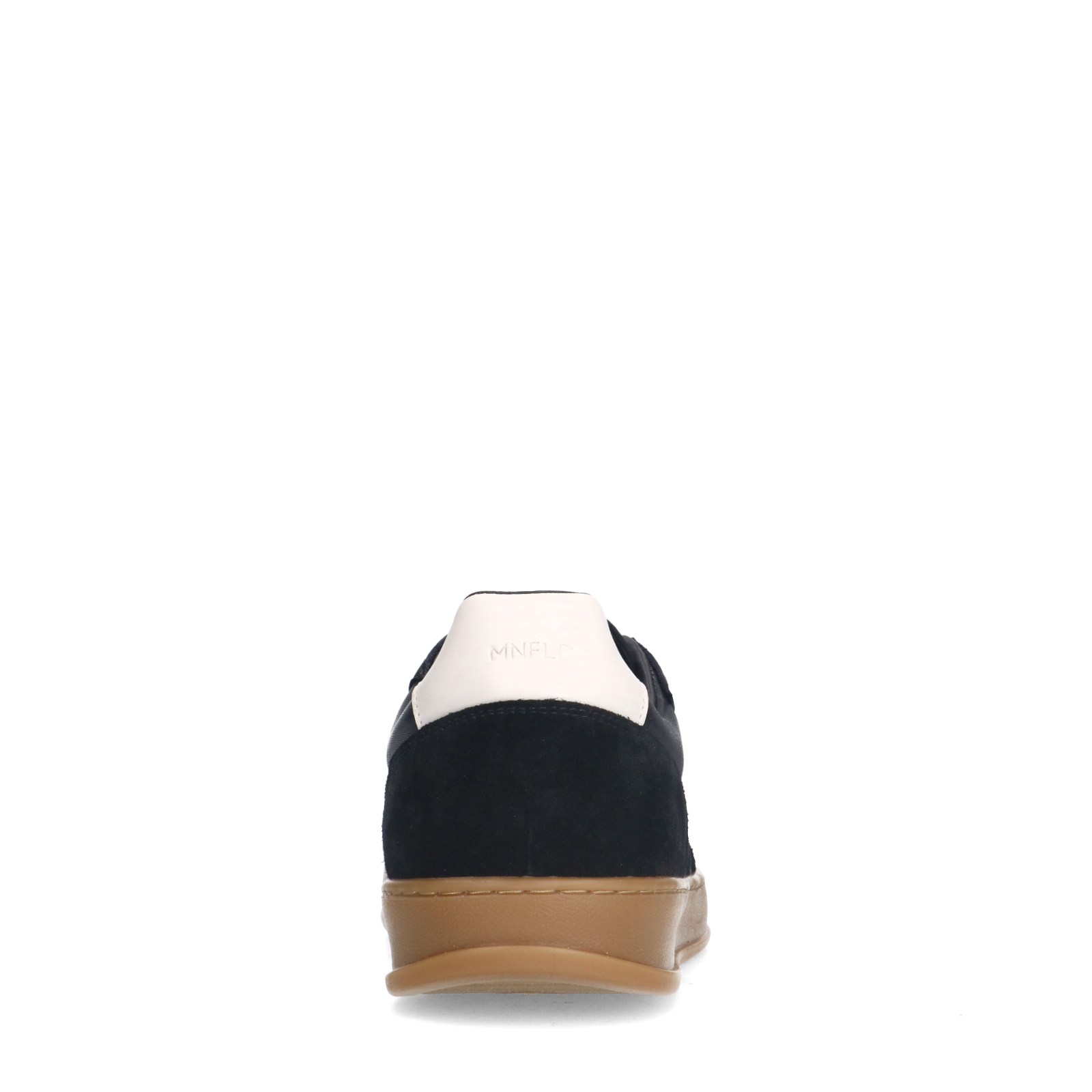Zwarte leren sneakers met suède details