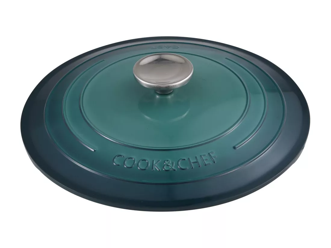 Marmite basse Ø24x6,5cm en fonte d'aluminium EXCALIBUR avec couvercle Bergner