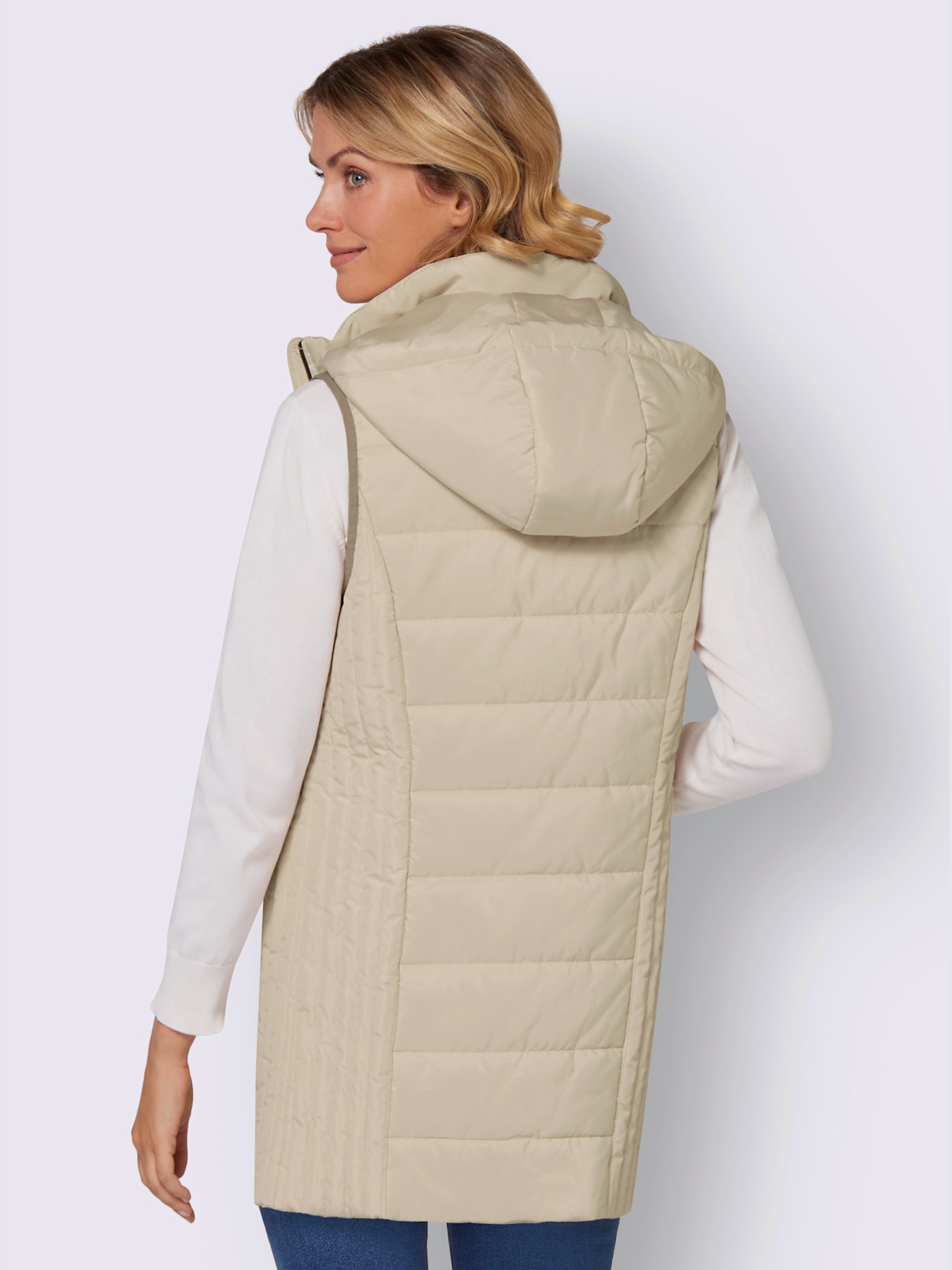 Gilet matelassé long longueur amovible