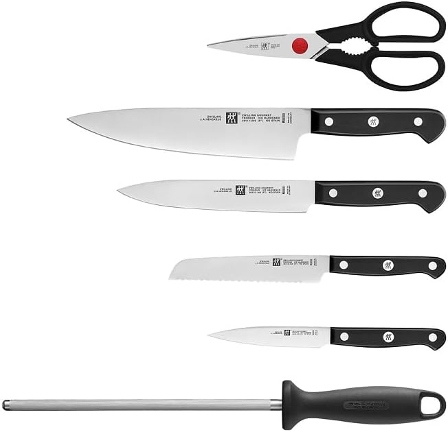 ZWILLING Gourmet Messerblock 7-teilig, Rostfreier Spezialstahl, Schwarz, Made in Germany