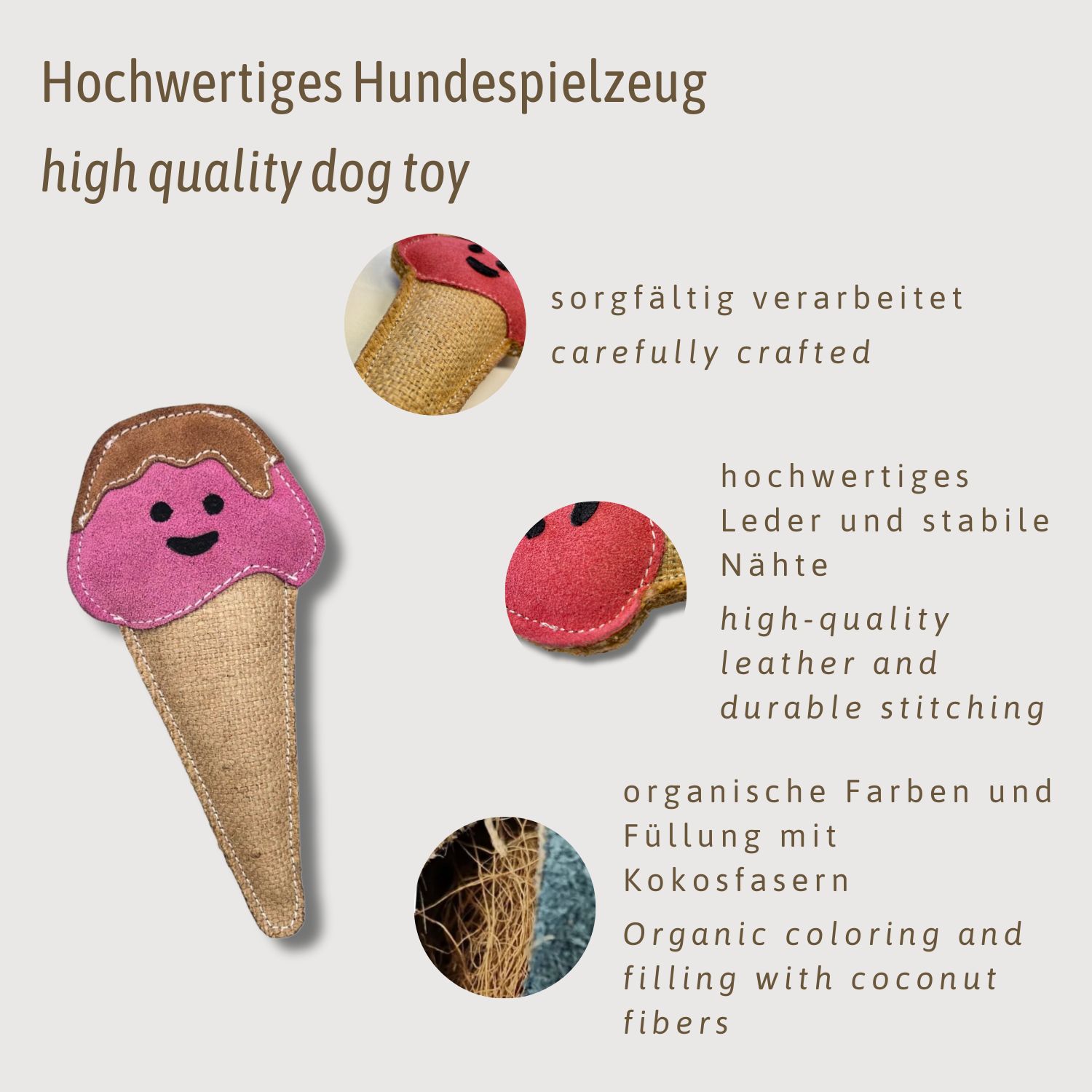 ChronoBalance Spielzeug Eis aus Leder für Hunde