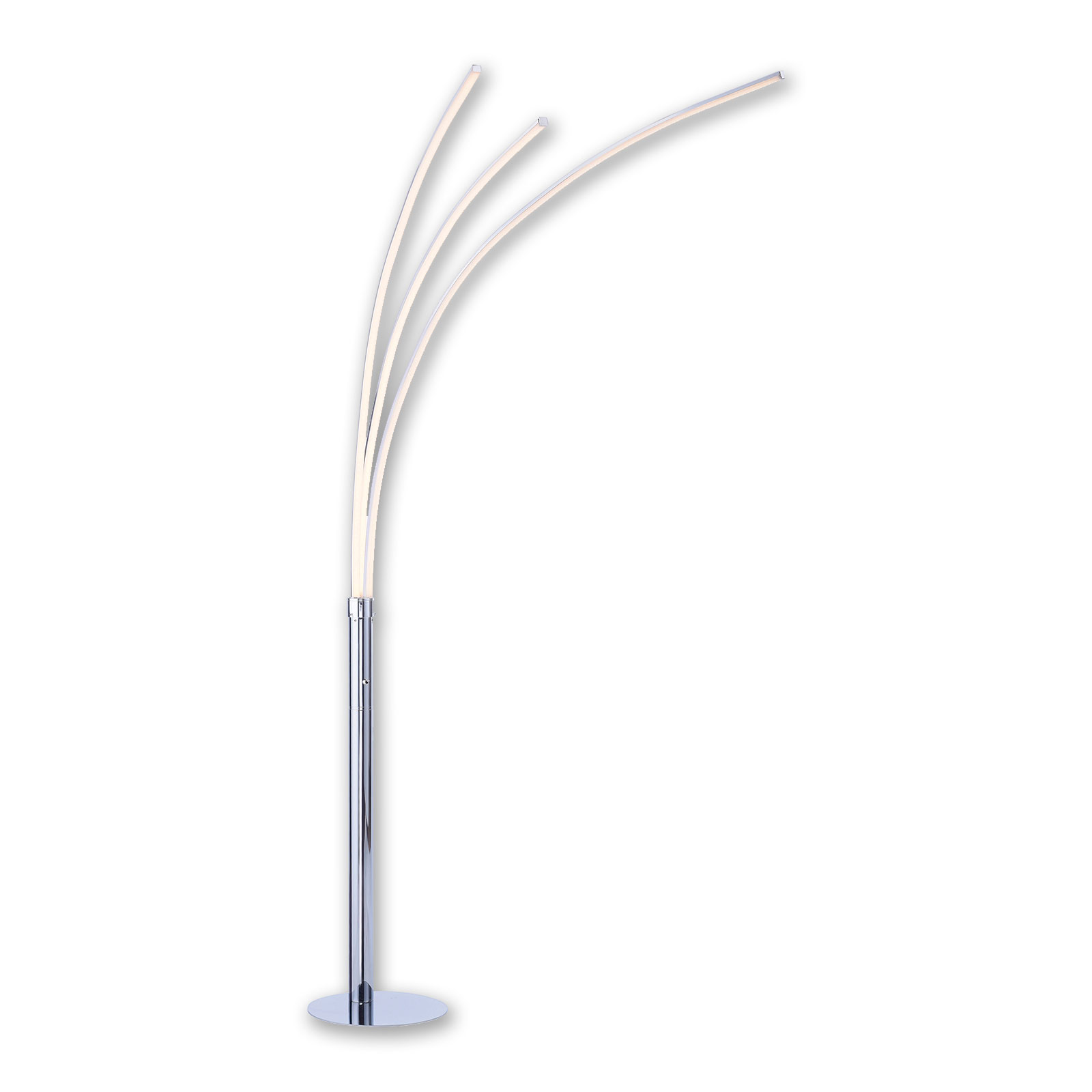 LED-Stehleuchte - Chrom - 3-flammig