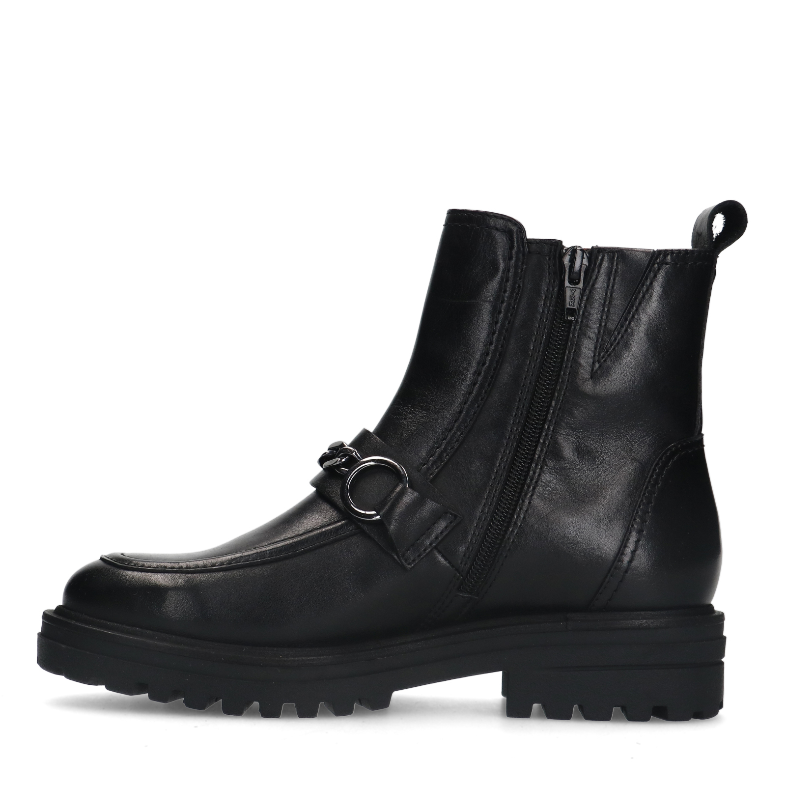 Zwarte leren boots met chain