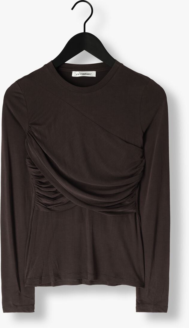 antraciet co'couture top camilla drape longsleeve blouse