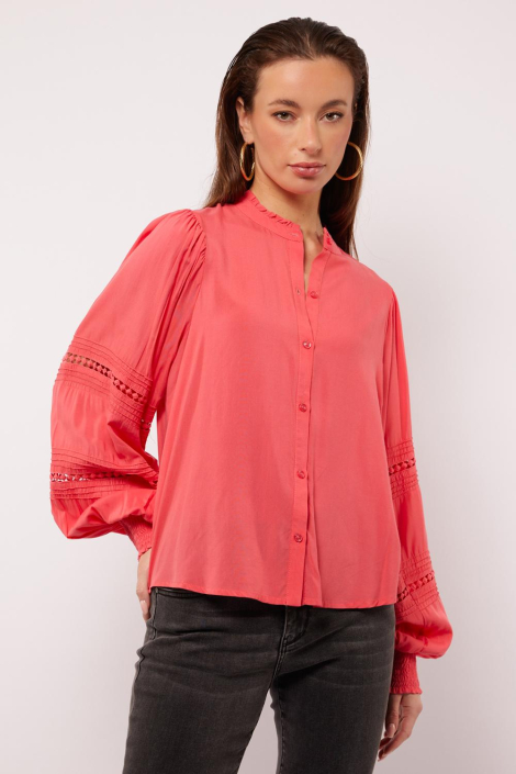 Fluresk roze dames blouse