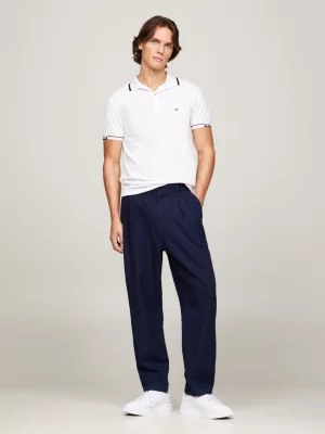 Polo Slim Fit com Punhos Pontiagudos e Logotipos