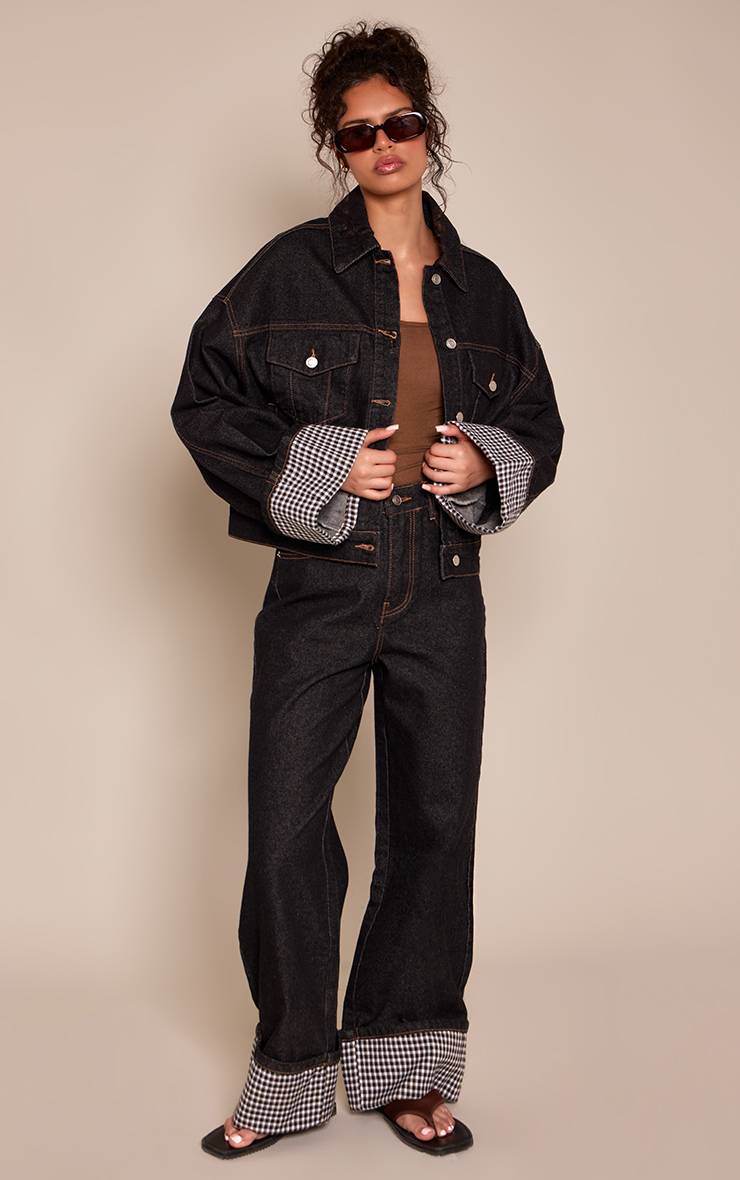 Raw Indigo Wash Jean En Denim À Revers Vichy