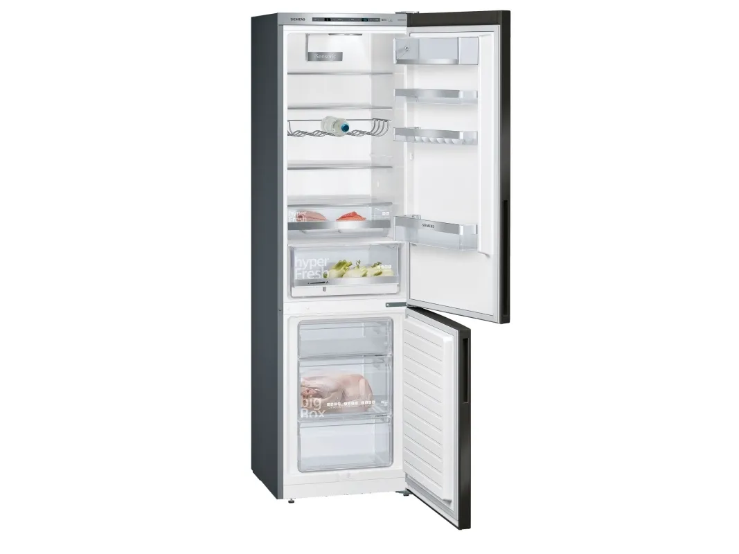 Siemens iQ500 KG39E8XBA - Køleskab/fryser - bund-fryser - bredde: 60 cm - dybde: 65 cm - højde: 201 cm - 343 liter - Klasse B - BlackSteel