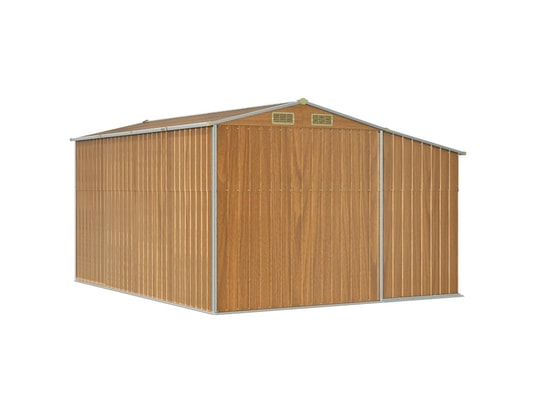 VIDAXL - Abri de jardin marron clair 277x365,5x179 cm acier galvanisé